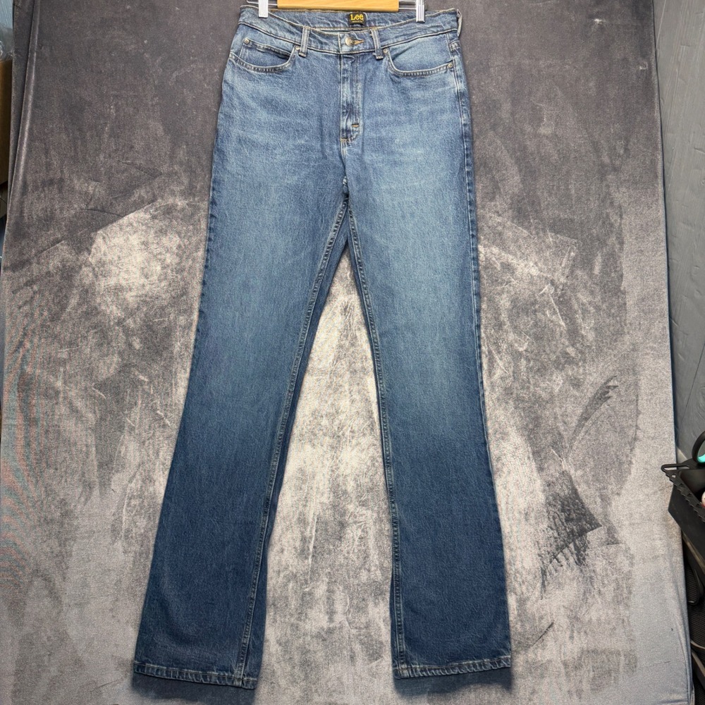 Lee Jeans Mens 32x36 Blue Cotton Blend Regular Fit Mid Rise Medium Wash Workwear